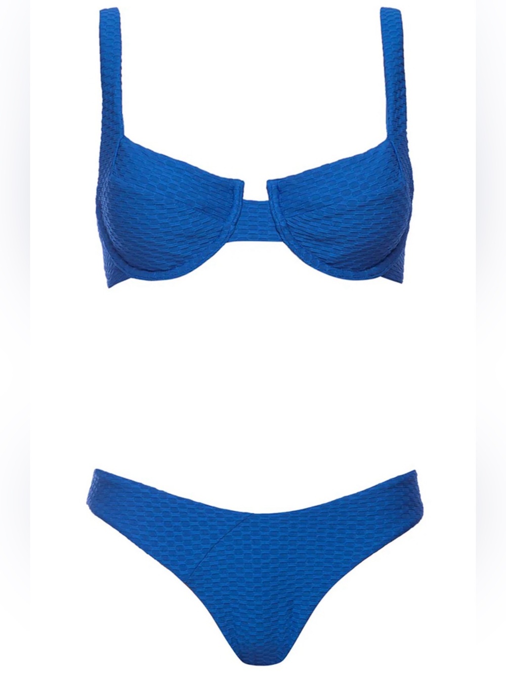 Vetchy Laguna Bikini Blue Textured Underwire Bikini Set - Women Swim